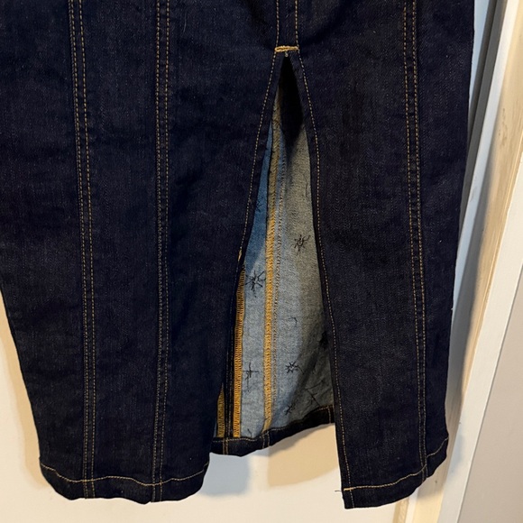 Anthropologie Strapless Navy Denim Dress. Size S - Picture 6 of 10